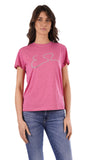 YES-ZEE D T-shirt regular con firma fucsia