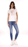YES-ZEE D T-shirt con box stampa bianco