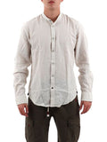 YOS MRTS Camicia collo alla coreana di lino BEIGE/B.CO