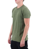 YOS MRTS T-shirt serafino con bottoni army