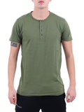 YOS MRTS T-shirt serafino con bottoni army