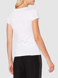 AX ARMANI D T-shirt con logo paillettes bianco