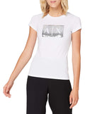 AX ARMANI D T-shirt con logo paillettes bianco