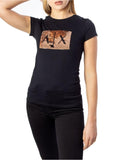 AX ARMANI D T-shirt con logo paillettes NERO/ORO