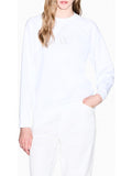 AX ARMANI D Felpa girocollo basic logo bianco