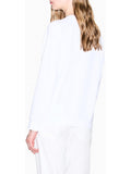 AX ARMANI D Felpa girocollo basic logo bianco