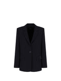 AX ARMANI D Giacca blazer patch logo su tasca nero