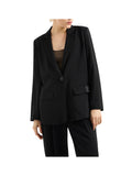 AX ARMANI D Giacca blazer patch logo su tasca nero