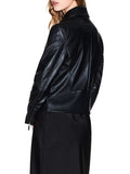 AX ARMANI D Giubbino biker ecopelle nero