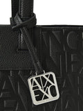 AX ARMANI D Shopping bag logo allover nero