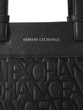 AX ARMANI D Shopping bag logo allover nero