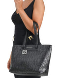 AX ARMANI D Shopping bag logo allover nero