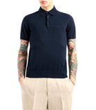 AX ARMANI U Polo in maglia con polsini in fondo e sulle maniche NAVY