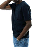 AX ARMANI U T-shirt maglioncino a maniche corte in cotone NAVY