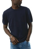 AX ARMANI U T-shirt maglioncino a maniche corte in cotone NAVY