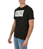 AX ARMANI U T-shirt in cotone con logo nero