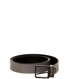 Cintura reversibile nero / grigio loghi