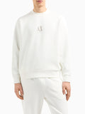 AX ARMANI U Felpa girocollo logo centrale bianco