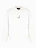 AX ARMANI U Felpa girocollo logo centrale bianco