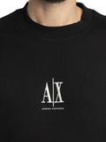AX ARMANI U Felpa girocollo logo centrale nero