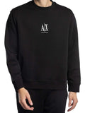 AX ARMANI U Felpa girocollo logo centrale nero