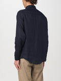 AX ARMANI U Camicia di lino BLU SCURO