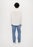 AX ARMANI U Camicia di lino collo alla coreana bianco
