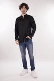AX ARMANI U Camicia di lino collo alla coreana nero