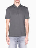 AX ARMANI U Polo slim in piquet con inserto logato sui bottoni grigio