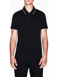 AX ARMANI U Polo slim in piquet con inserto logato sui bottoni nero