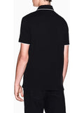 AX ARMANI U Polo slim in piquet con inserto logato sui bottoni nero