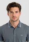 AX ARMANI U Polo con profili contrasto BLU CINA
