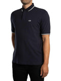 AX ARMANI U Polo con profili contrasto BLU SCURO