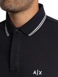 AX ARMANI U Polo con profili contrasto BLU SCURO