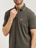 AX ARMANI U Polo slim fit con logo e piping grigio