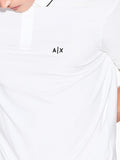 AX ARMANI U Polo slim fit con logo e piping bianco