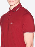 AX ARMANI U Polo slim fit con logo e piping BORDEUX
