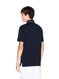 AX ARMANI U Polo slim fit con logo e piping BLU SCURO