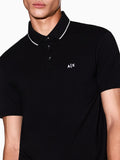 AX ARMANI U Polo slim fit con logo e piping nero