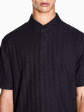 AX ARMANI U Polo logo all over BLU SCURO