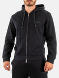 AX ARMANI U Felpa zip e cappuccio con logo BLU SCURO