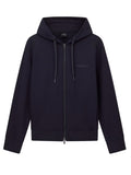 AX ARMANI U Felpa zip e cappuccio con logo BLU SCURO