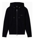 AX ARMANI U Felpa zip con cappuccio e logo nero