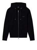 AX ARMANI U Felpa zip con cappuccio e logo nero
