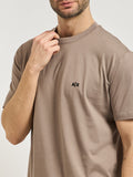 AX ARMANI U T-shirt basic piccolo logo tortora