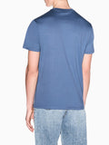 AX ARMANI U T-shirt basic piccolo logo BLU CINA