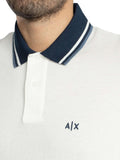 AX ARMANI U Polo profili contrasto e logo sul retro del colletto bianco