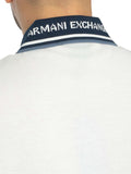 AX ARMANI U Polo profili contrasto e logo sul retro del colletto bianco