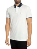 AX ARMANI U Polo profili contrasto e logo sul retro del colletto bianco