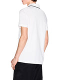 AX ARMANI U Polo con apertura a v con profili contrasto bianco